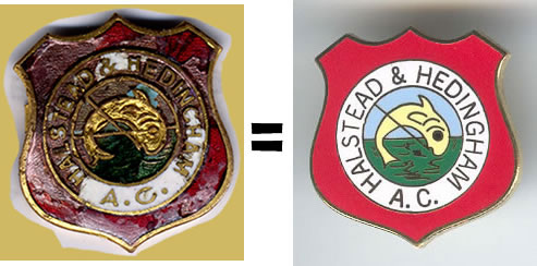 A brand new enamel badge is created from a photograph of the rusty old badge.