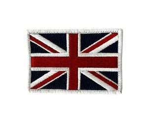 Union Jack Flag Embroidered Badge displayed on a white background.